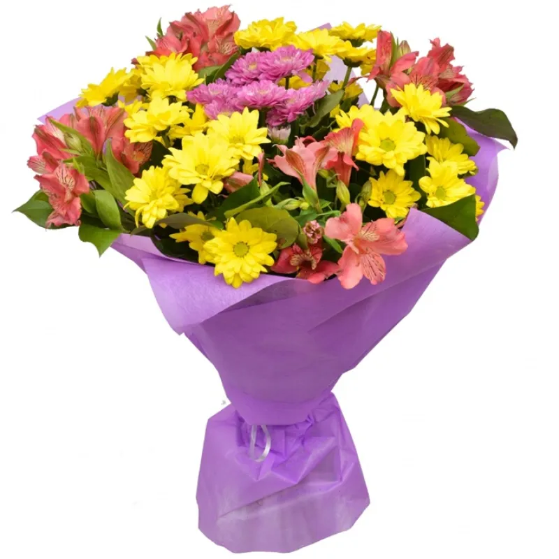 Букет из хризантем и альстромерии, доставка Крымск